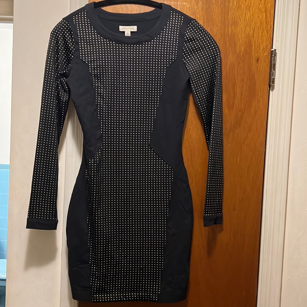 Silence+Noise Urban Outfitters Womens Medium Longsleeve Bodycon Dress Studded